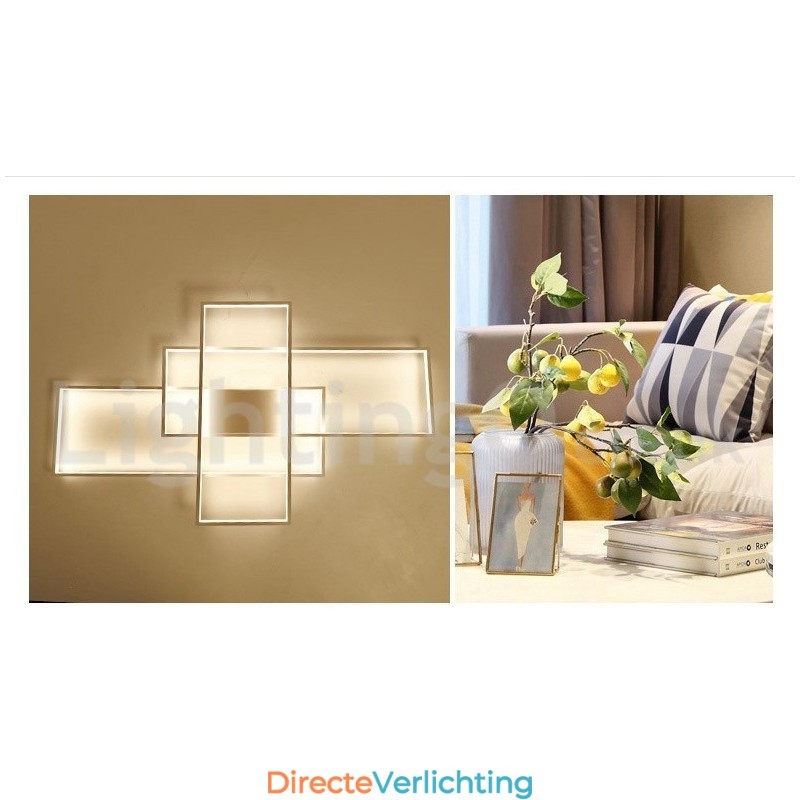 Moderne eigentijdse aluminium schilderij plafondlamp inbouw wandlamp met afstandsbediening dimmer voor woonkamer slaapkamer kan ook worden gebruikt als wandlamp