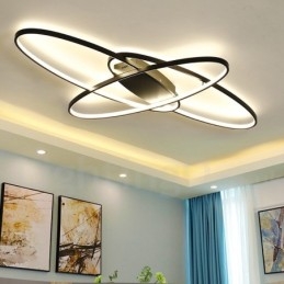 Dimbare ovale moderne eigentijdse aluminium plafondlamp, inbouwlamp voor woonkamer, slaapkamer, kan ook als wandlamp worden gebruikt