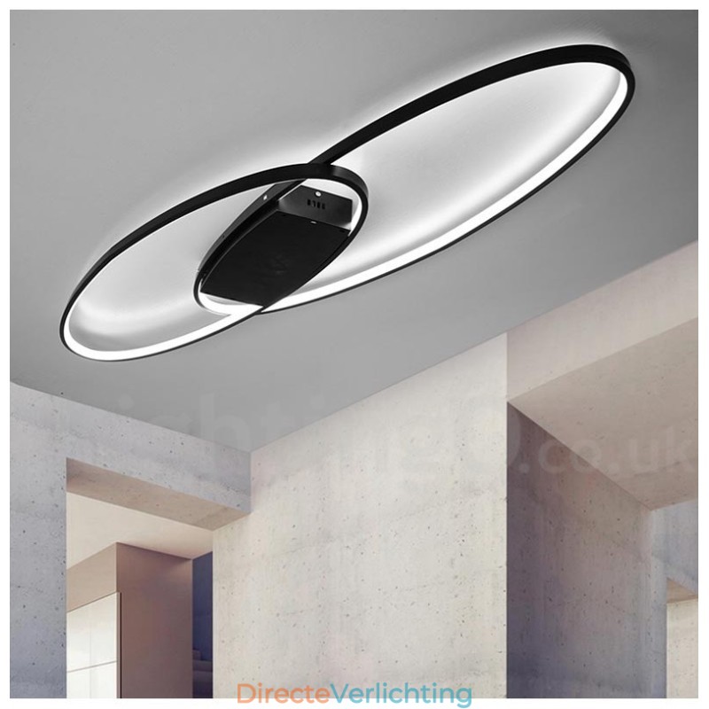 Dimbare ovale moderne eigentijdse aluminium plafondlamp, inbouwlamp voor woonkamer, slaapkamer, kan ook als wandlamp worden gebruikt