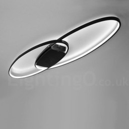 Dimbare ovale moderne eigentijdse aluminium plafondlamp, inbouwlamp voor woonkamer, slaapkamer, kan ook als wandlamp worden gebruikt