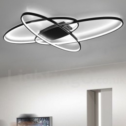 Dimbare ovale moderne eigentijdse aluminium plafondlamp, inbouwlamp voor woonkamer, slaapkamer, kan ook als wandlamp worden gebruikt