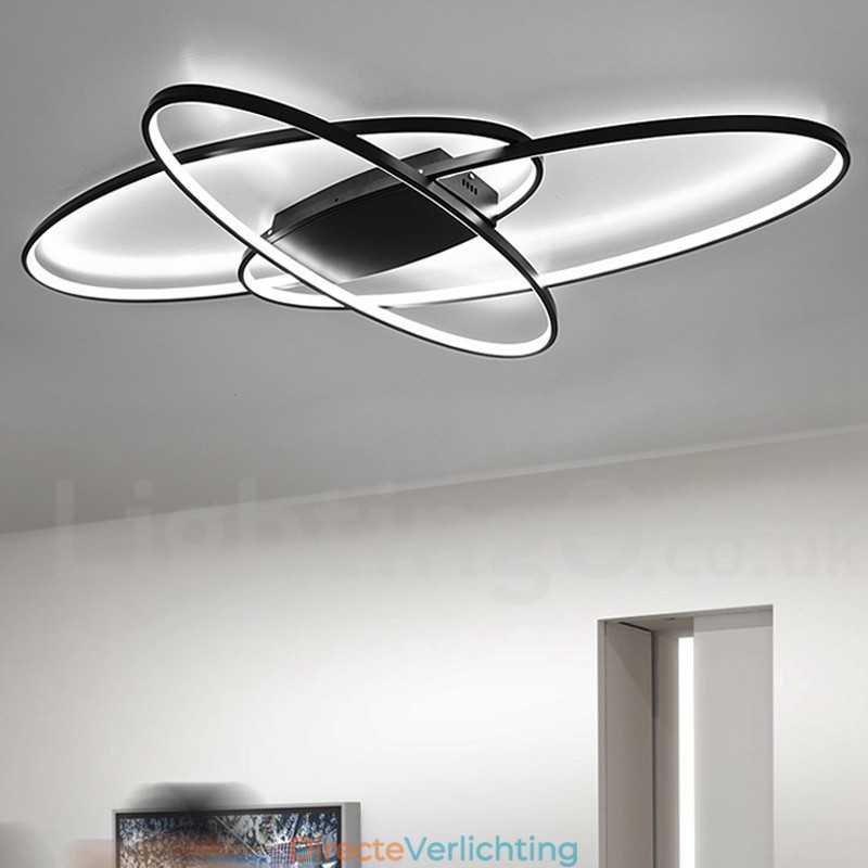 Dimbare ovale moderne eigentijdse aluminium plafondlamp, inbouwlamp voor woonkamer, slaapkamer, kan ook als wandlamp worden gebruikt
