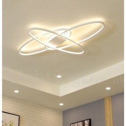 Dimbare ovale moderne eigentijdse aluminium plafondlamp, inbouwlamp voor woonkamer, slaapkamer, kan ook als wandlamp worden gebruikt