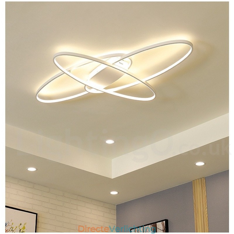 Dimbare ovale moderne eigentijdse aluminium plafondlamp, inbouwlamp voor woonkamer, slaapkamer, kan ook als wandlamp worden gebruikt