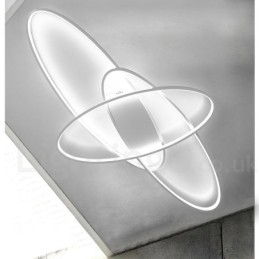 Dimbare ovale moderne eigentijdse aluminium plafondlamp, inbouwlamp voor woonkamer, slaapkamer, kan ook als wandlamp worden gebruikt