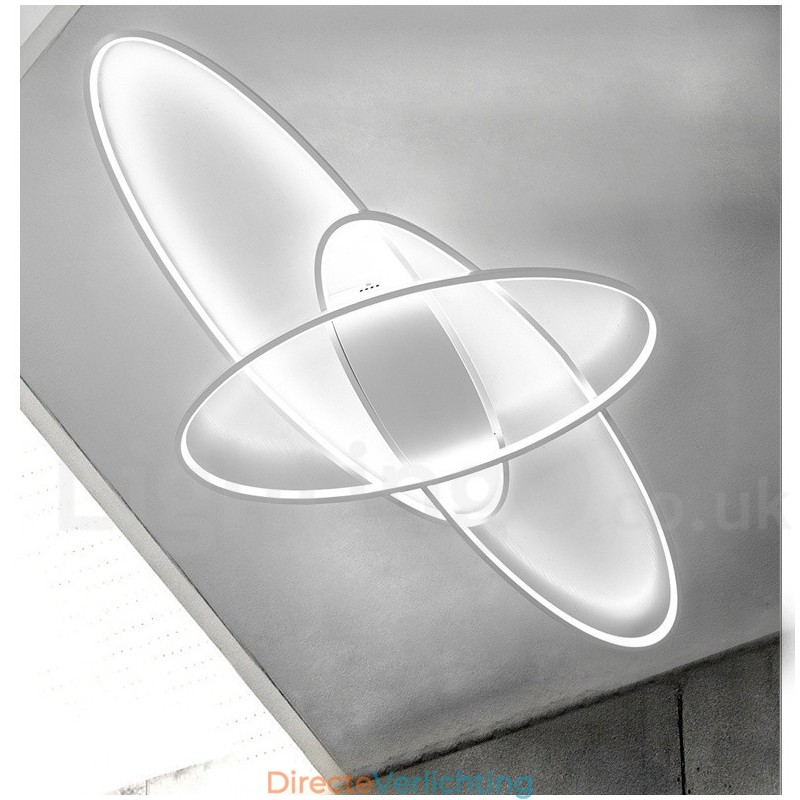 Dimbare ovale moderne eigentijdse aluminium plafondlamp, inbouwlamp voor woonkamer, slaapkamer, kan ook als wandlamp worden gebruikt
