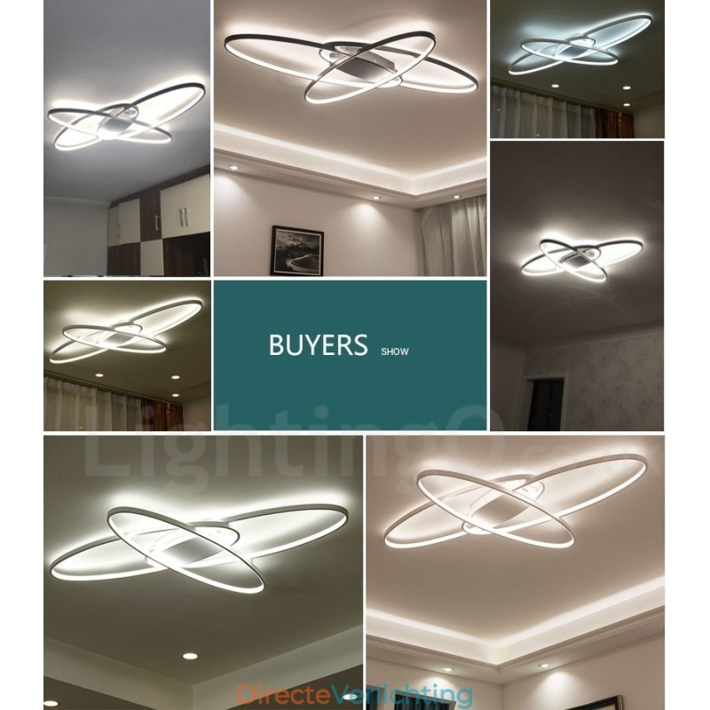 Dimbare ovale moderne eigentijdse aluminium plafondlamp, inbouwlamp voor woonkamer, slaapkamer, kan ook als wandlamp worden gebruikt