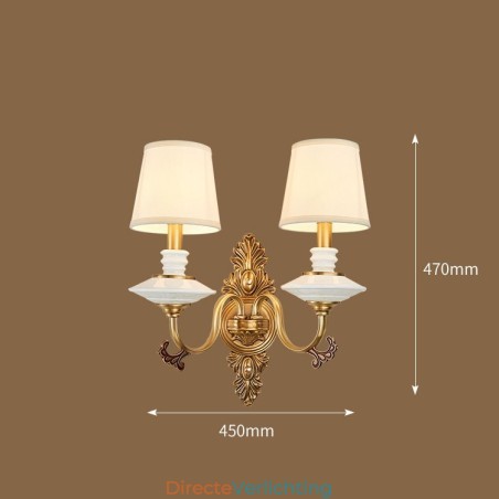 100% puur messing Luxe rustieke retro vintage messing keramiek 2 lichts kaars wandlamp met stoffen kappen Speciaal voor hotel kantoor showroom woonkamer eetkamer 100% puur messing Luxe rustieke retro vintage messing keramiek 2 lichts kaars wandlamp met stoffen kappen Speciaal voor hotel kantoor showroom woonkamer eetkamer