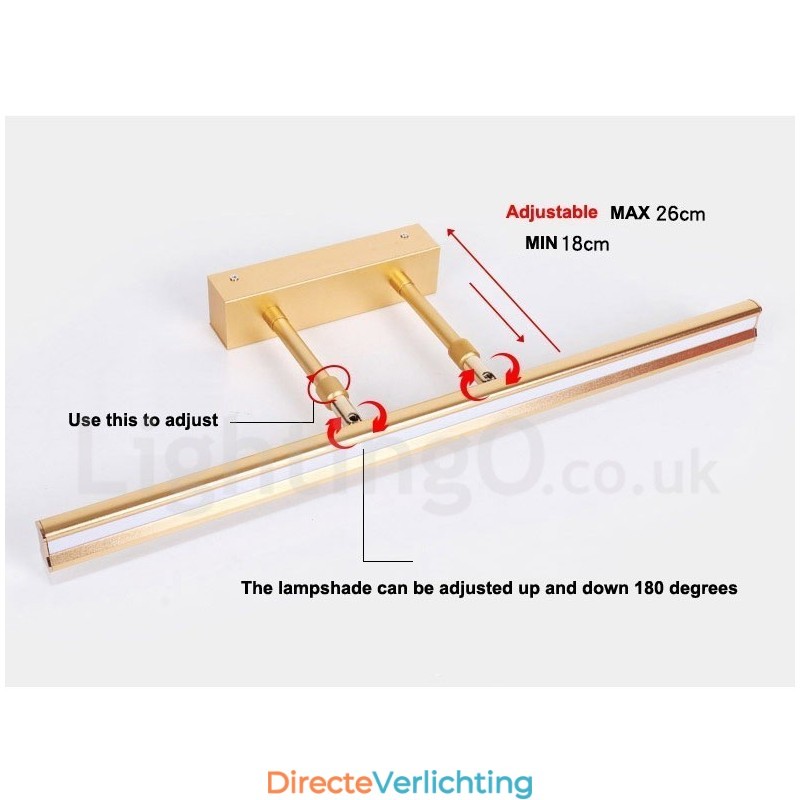 IP44 Spiegellamp Badkamerverlichting Omhoog en Omlaag Wandverlichting met Acryl Kap Make-up Verlichting