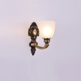 Puur messing luxe rustieke retro vintage messing 1 lichts kaars wandlamp met glazen kap speciaal voor hotel kantoor showroom woonkamer eetkamer