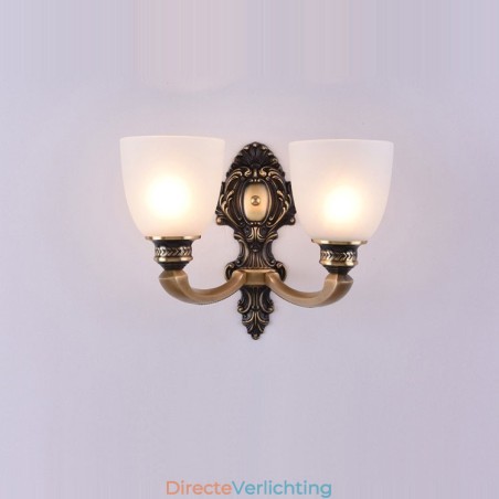 Puur messing luxe rustieke retro vintage messing 2 lichts kaars wandlamp met glazen kappen speciaal voor hotel kantoor showroom woonkamer eetkamer Puur messing luxe rustieke retro vintage messing 2 lichts kaars wandlamp met glazen kappen speciaal voor hotel kantoor showroom woonkamer eetkamer
