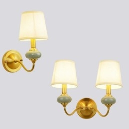 Puur messing luxe rustieke retro vintage messing keramiek kaars wandlamp met glazen kap speciaal voor hotel kantoor showroom woonkamer eetkamer