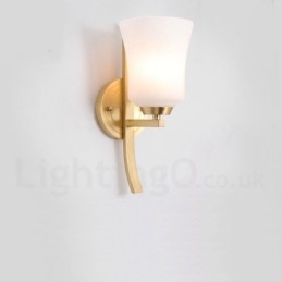 Puur messing luxe rustieke retro vintage messing 1-lichts wandlamp met glazen kap speciaal voor hotel kantoor showroom woonkamer eetkamer