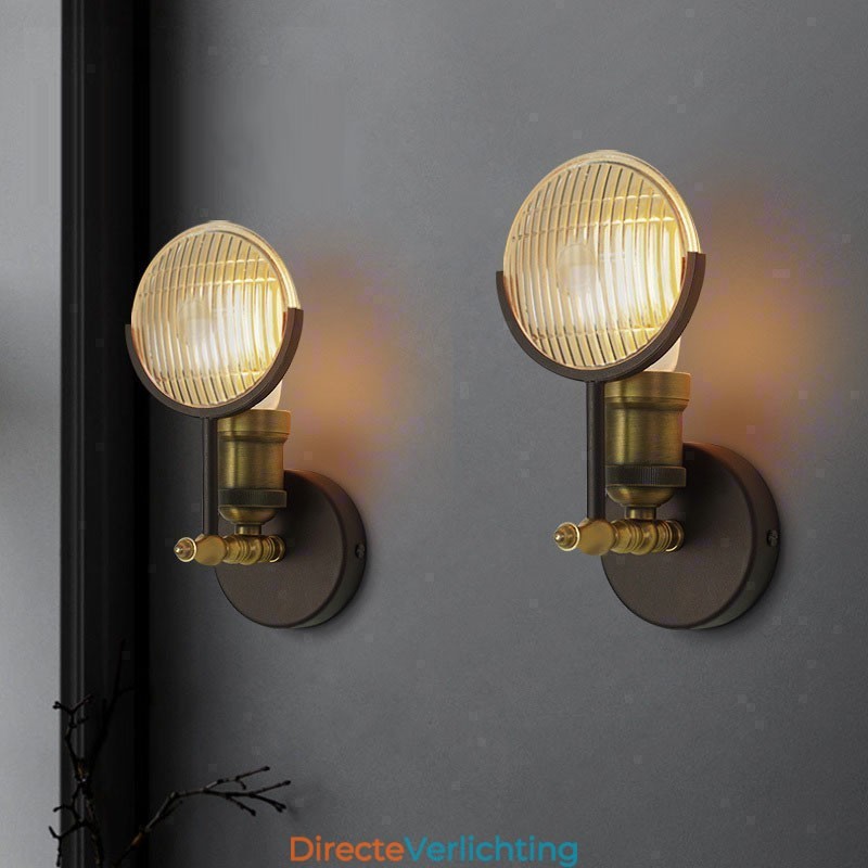 1 Licht Rustieke Retro Vintage Wandlamp met Glazen Kap Speciaal voor Hotel Kantoor Showroom Woonkamer Eetkamer