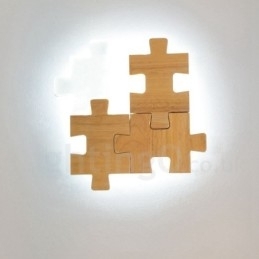 Houten wandlampen met acryl kap Moderne eigentijdse houten bamboe wandlamp