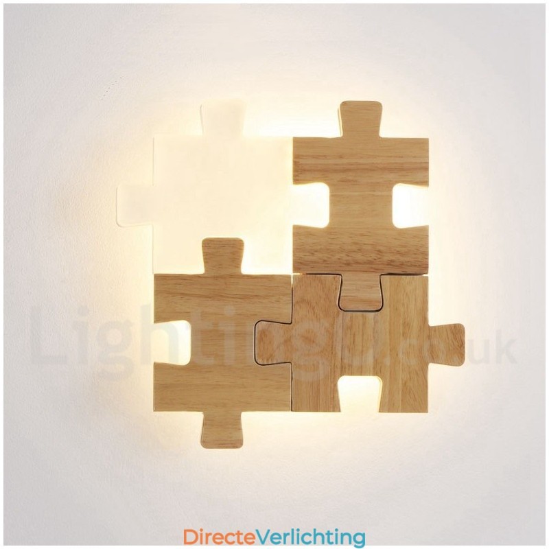 Houten wandlampen met acryl kap Moderne eigentijdse houten bamboe wandlamp