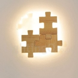 Houten wandlampen met acryl kap Moderne eigentijdse houten bamboe wandlamp