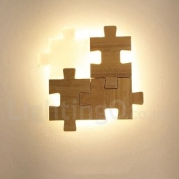 Houten wandlampen met acryl kap Moderne eigentijdse houten bamboe wandlamp