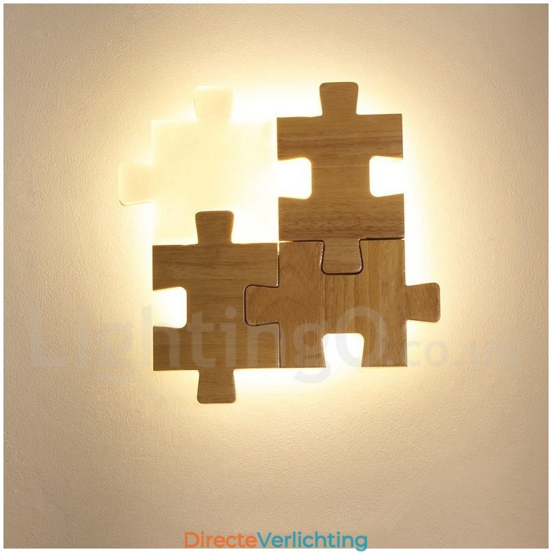 Houten wandlampen met acryl kap Moderne eigentijdse houten bamboe wandlamp