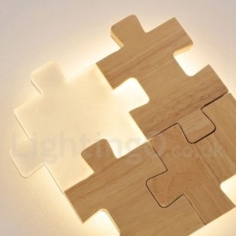 Houten wandlampen met acryl kap Moderne eigentijdse houten bamboe wandlamp