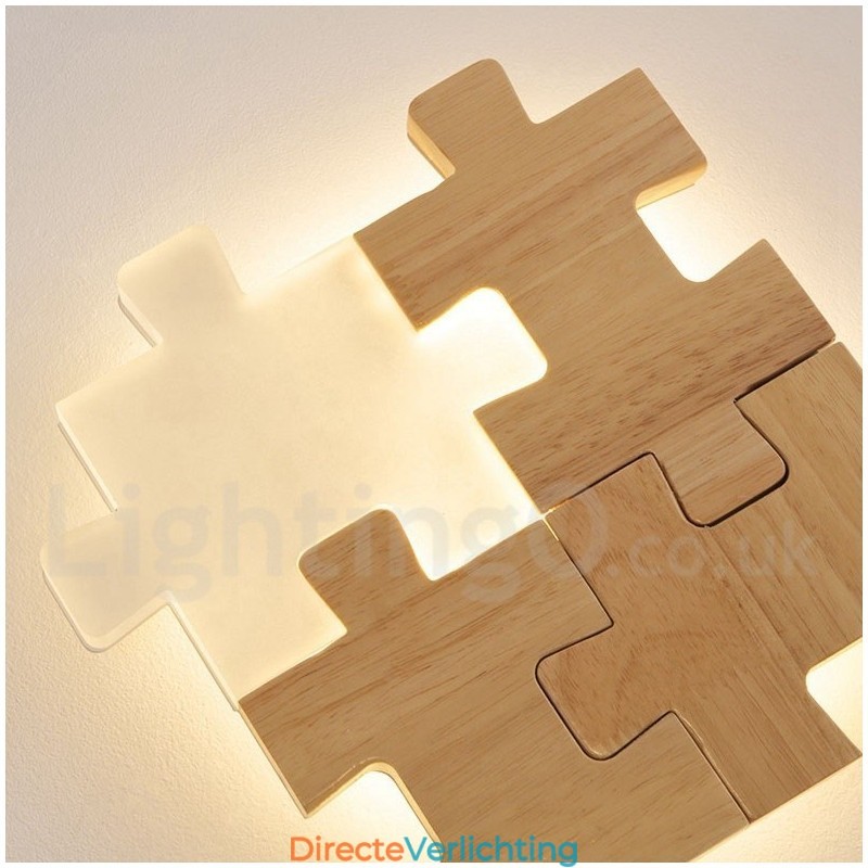 Houten wandlampen met acryl kap Moderne eigentijdse houten bamboe wandlamp