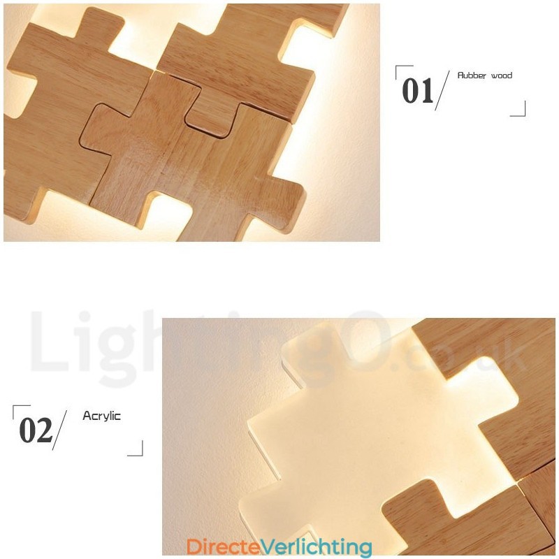 Houten wandlampen met acryl kap Moderne eigentijdse houten bamboe wandlamp