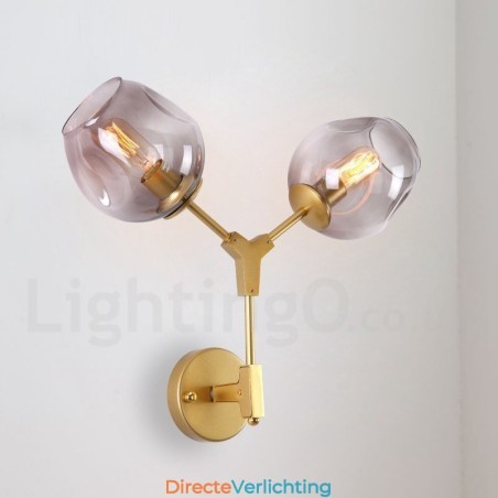Rustieke Retro Vintage Wandlamp met Twee Lichten en Multi Kleuren Glazen Kap Speciaal voor Hotel Kantoor Showroom Woonkamer Slaapkamer Rustieke Retro Vintage Wandlamp met Twee Lichten en Multi Kleuren Glazen Kap Speciaal voor Hotel Kantoor Showroom Woonkamer Slaapkamer
