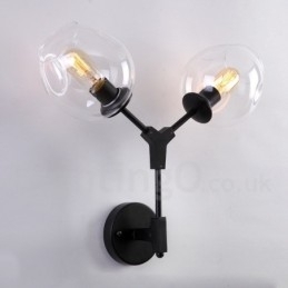 Rustieke Retro Vintage Wandlamp met Twee Lichten en Multi Kleuren Glazen Kap Speciaal voor Hotel Kantoor Showroom Woonkamer Slaapkamer