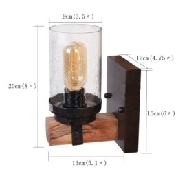 1 Licht Vintage Houten Industriële Stijl Wandlamp voor Wind Bar Loft Koffie Restaurant