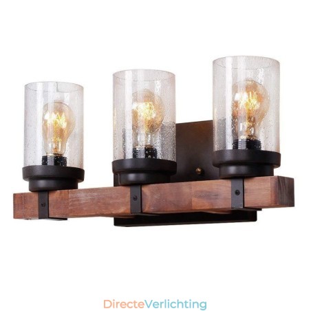 3-lichts vintage houten industriële wandlamp voor Wind Bar Loft Coffee Restaurant 3-lichts vintage houten industriële wandlamp voor Wind Bar Loft Coffee Restaurant