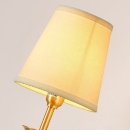 Puur messing luxe rustieke retro vintage 1-lichts kaarswandlamp met stoffen kap Speciaal voor hotel Slaapkamer Showroom Woonkamer Eetkamer