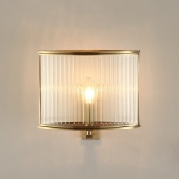 Luxe rustieke retro vintage wandlamp met 1 lamp van puur messing en glazen kap