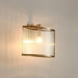 Luxe rustieke retro vintage wandlamp met 1 lamp van puur messing en glazen kap
