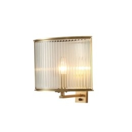 Luxe rustieke retro vintage wandlamp met 1 lamp van puur messing en glazen kap