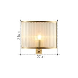 Luxe rustieke retro vintage wandlamp met 1 lamp van puur messing en glazen kap