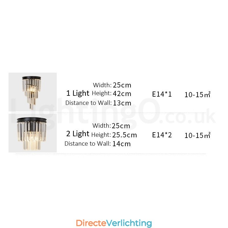 Moderne luxe K9 kristal wandlamp met kristallen kap