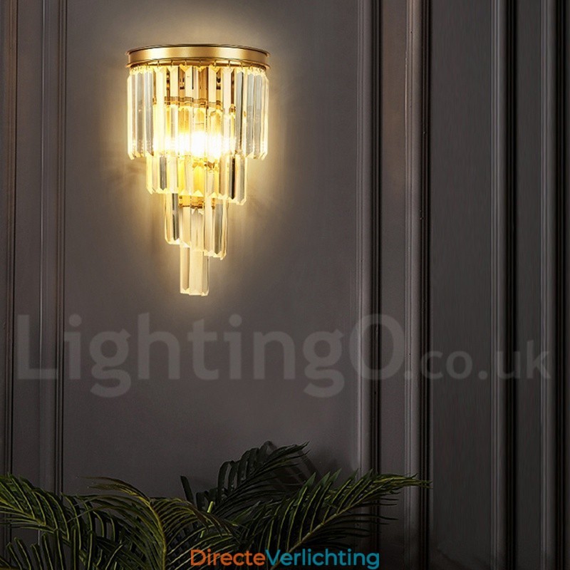 Moderne luxe K9 kristal wandlamp met kristallen kap