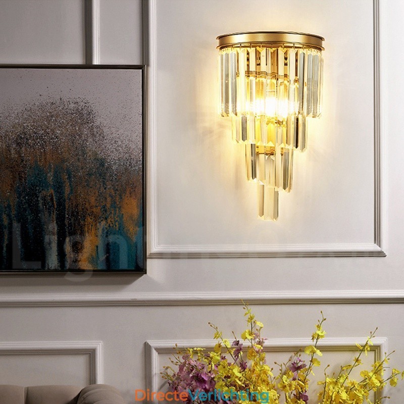 Moderne luxe K9 kristal wandlamp met kristallen kap