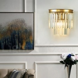 Moderne luxe K9 kristal wandlamp met kristallen kap