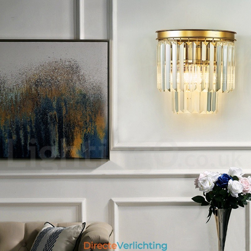 Moderne luxe K9 kristal wandlamp met kristallen kap