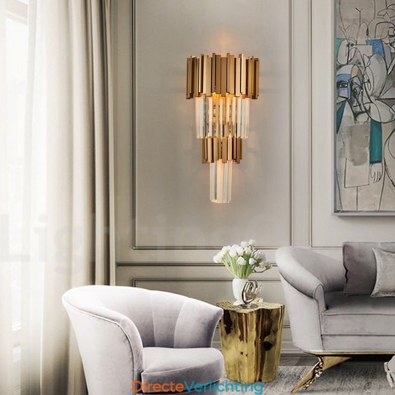 Moderne luxe K9 kristal wandlamp met kristallen kap