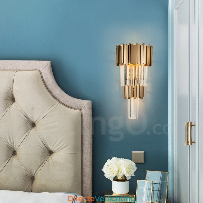 Moderne luxe K9 kristal wandlamp met kristallen kap