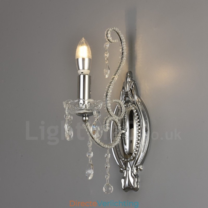 1 Licht Goud Zwart Amerikaanse Stijl Kristallen Wandlamp voor Woonkamer Eetkamer Kledingwinkel Koffiewinkel Hotel