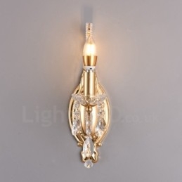 1 Licht Goud Zwart Amerikaanse Stijl Kristallen Wandlamp voor Woonkamer Eetkamer Kledingwinkel Koffiewinkel Hotel