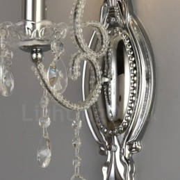 1 Licht Goud Zwart Amerikaanse Stijl Kristallen Wandlamp voor Woonkamer Eetkamer Kledingwinkel Koffiewinkel Hotel