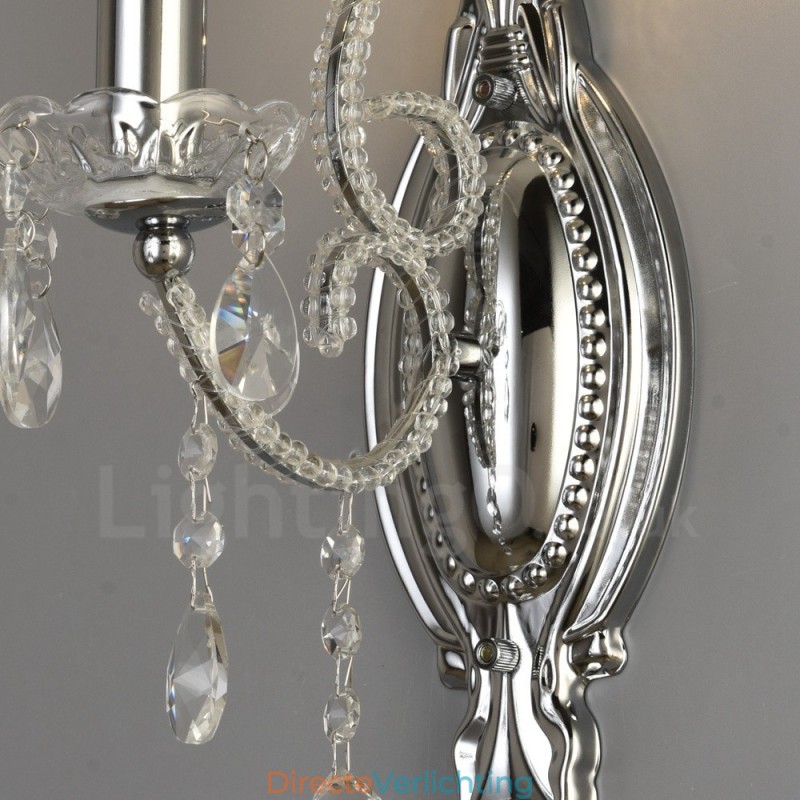 1 Licht Goud Zwart Amerikaanse Stijl Kristallen Wandlamp voor Woonkamer Eetkamer Kledingwinkel Koffiewinkel Hotel