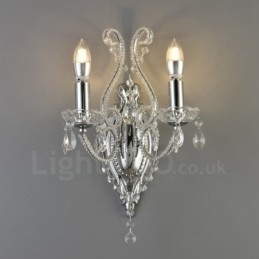 2 Lichts Goud Zwart Amerikaanse Stijl Kristallen Wandlamp voor Woonkamer Eetkamer Kledingwinkel Koffiewinkel Hotel
