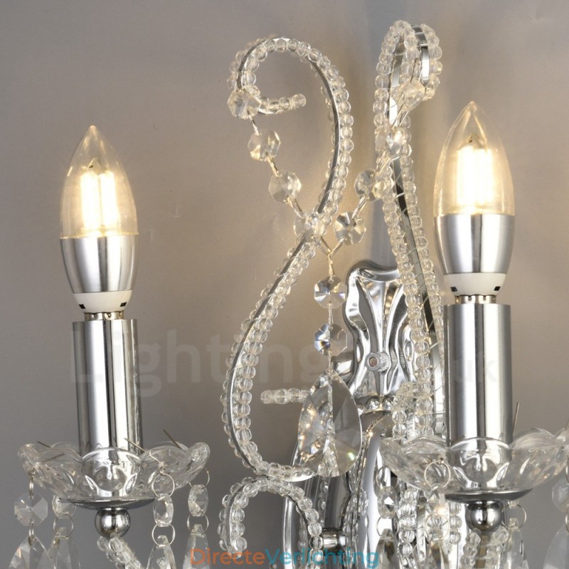 2 Lichts Goud Zwart Amerikaanse Stijl Kristallen Wandlamp voor Woonkamer Eetkamer Kledingwinkel Koffiewinkel Hotel