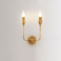 Puur messing luxe rustieke retro vintage messing 2 lichts kaars wandlamp speciaal voor hotel kantoor showroom woonkamer eetkamer
