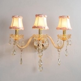 3-lichts gouden K9-kristalkaars retro glazen wandlamp